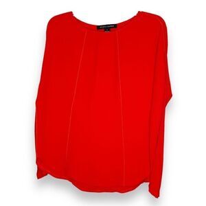 Ralph Lauren Black Label Red Long Sleeve Viscose Acetate Blouse Women’s Size 6 S